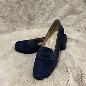 Cole Haan Blue Suede Women’s Penny Loafers